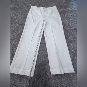 Talbots Relaxed Jean Trousers, Cream Color, Wide Leg, High Waist, 14P